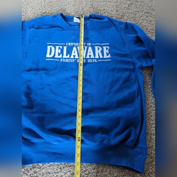 Vintage University of Delaware Crewneck Blue 90s College Pro Weave Sweatshirt M - Picture 2 of 11